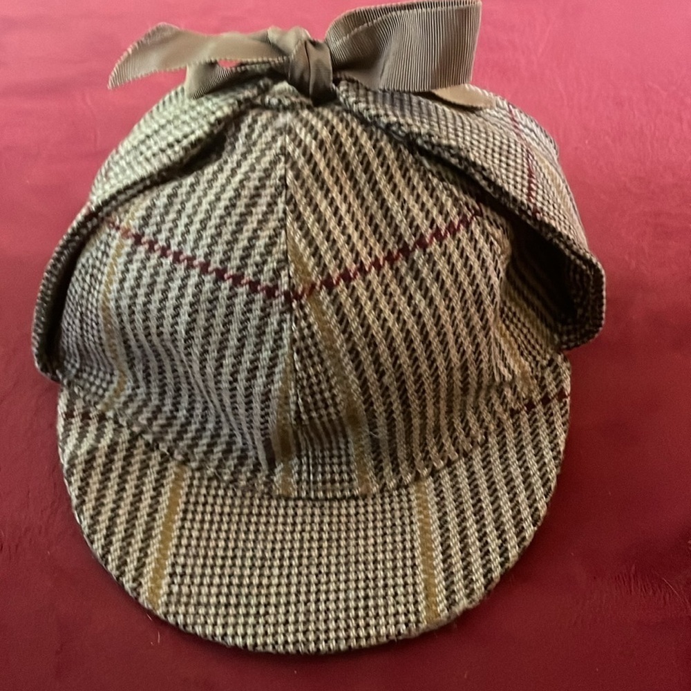 Authentic Burberry Vintage 1940'S Sherlock Holmes Wool Hounds Tooth HAT 7 1/8 - Picture 6 of 6